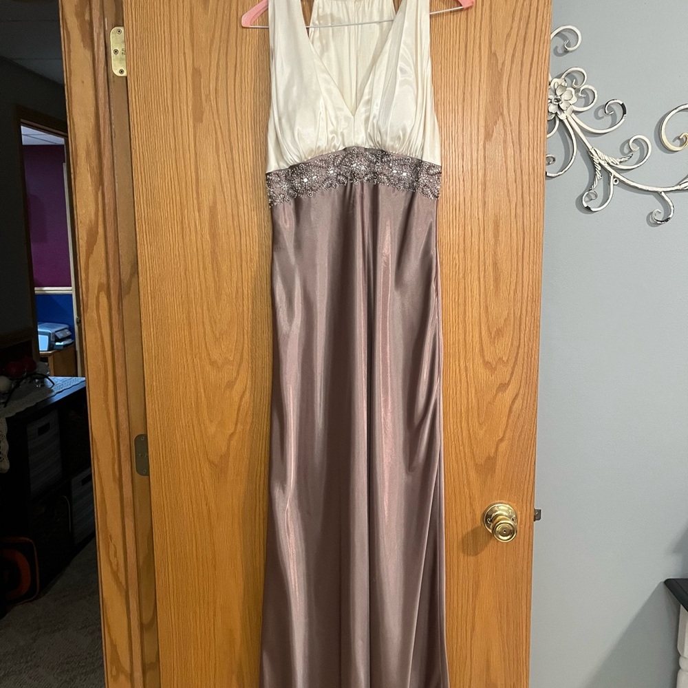 Chadwicks Cream and Tan Dress